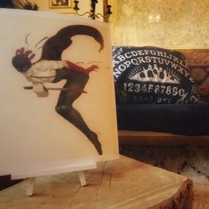 custom gothic 9x12 inches printed canvas with easel